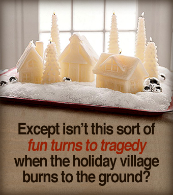 Pottery Barn’s Village Candles.