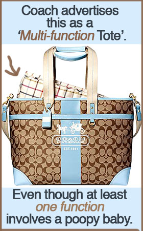 Coach Heritage Stripe Diaper Bag.