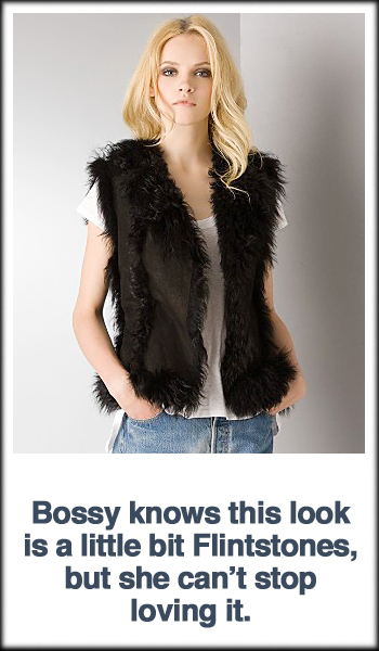 Aqua Curly Lambskin Vest