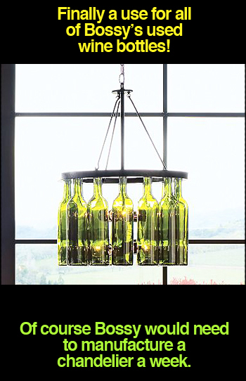 Wine Bottle Chandelier