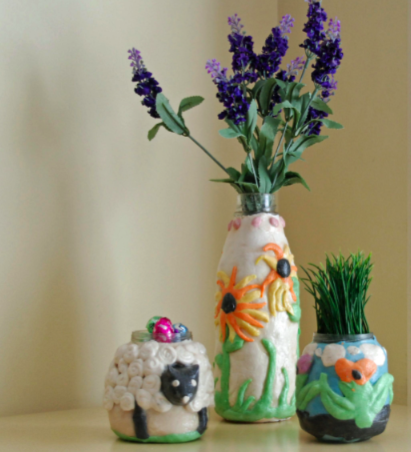 Easter Craft: make your own flower pots and vases